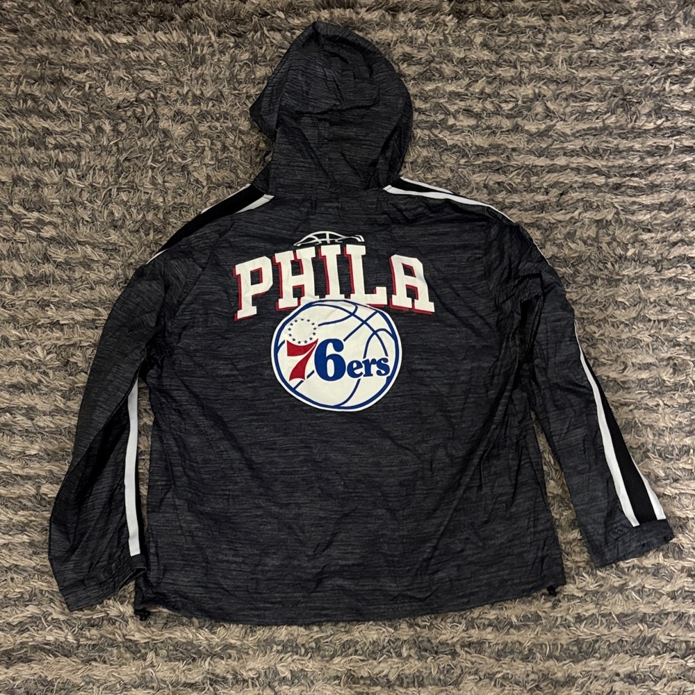 Philadelphia 76ers Pullover Windbreaker Hoodie US Men’s XL - Picture 2 of 6
